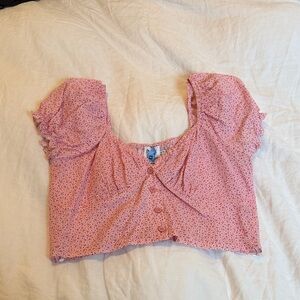 Princess Polly Pink Floral Crop Top